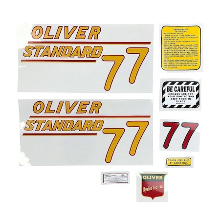 Standard Yellow Numbers Tractor Decal Set For Oliver 77